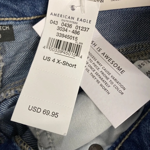 American Eagle Mom Jean high Rise X-Short Comfort Stretch Waist - Picture 6 of 9